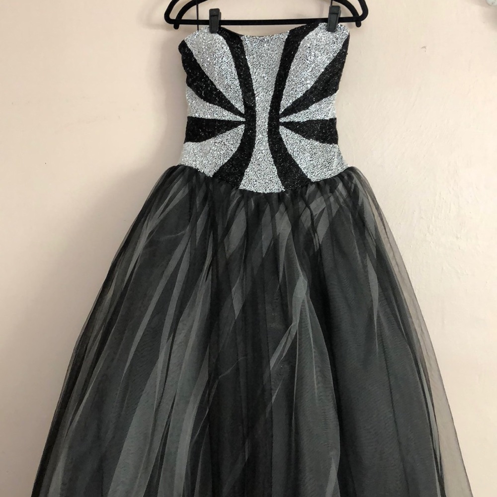 Precious formal black and silver formal gown